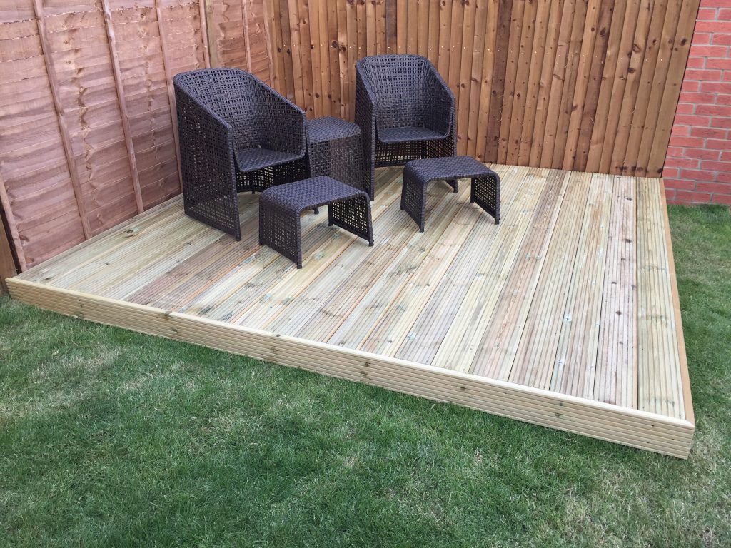 Small Raised Softwood Timber Decking Prestige Refurbishments